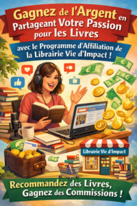 Gagnez de l’Argent en Partageant Votre Passion pour les Livres avec le Programme d’Affiliation de la Librairie Vie d’Impact !